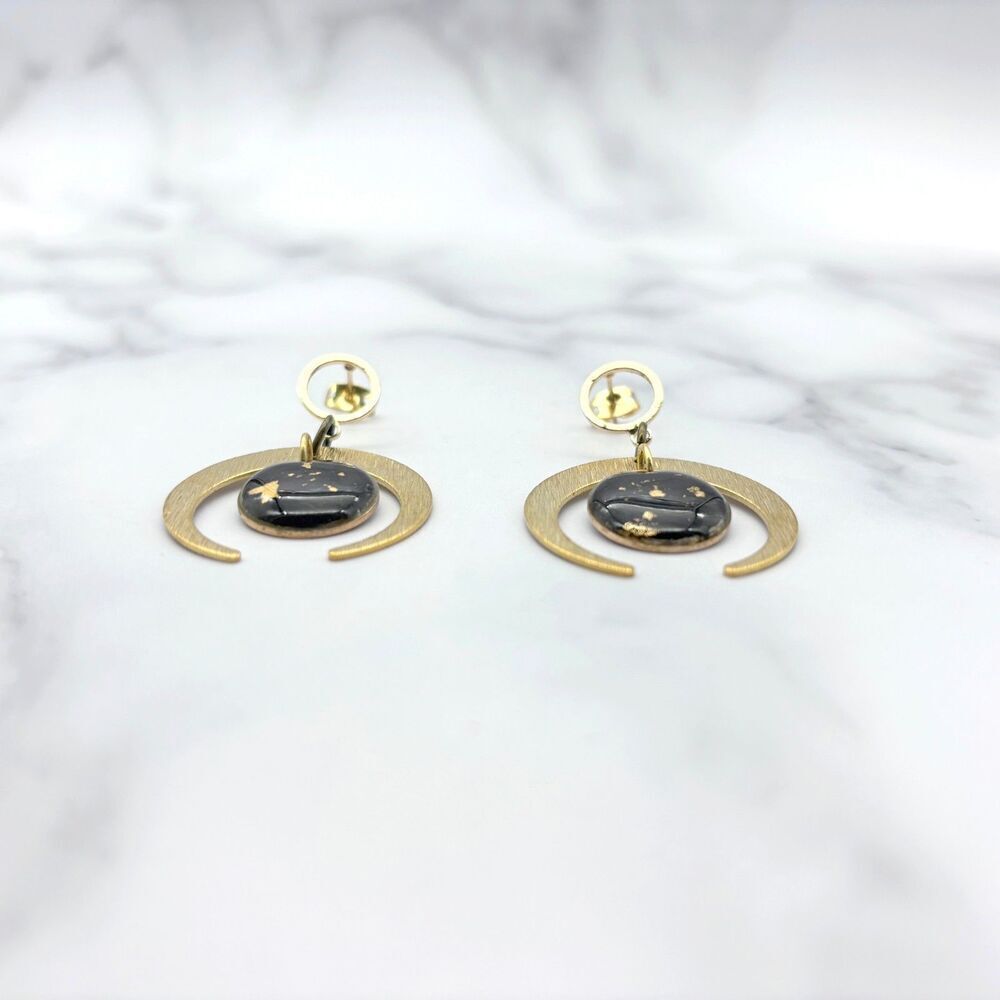 Celestial Color Changing Brass Earrings - Picture 6 of 11